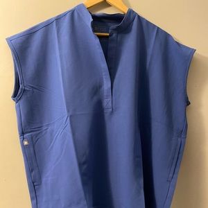 Figs Rafeala Denim Scrub Top